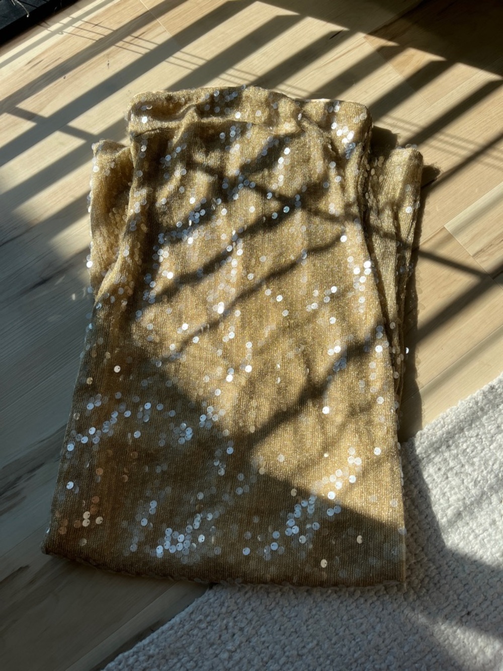 Long gold sequin maxi dress